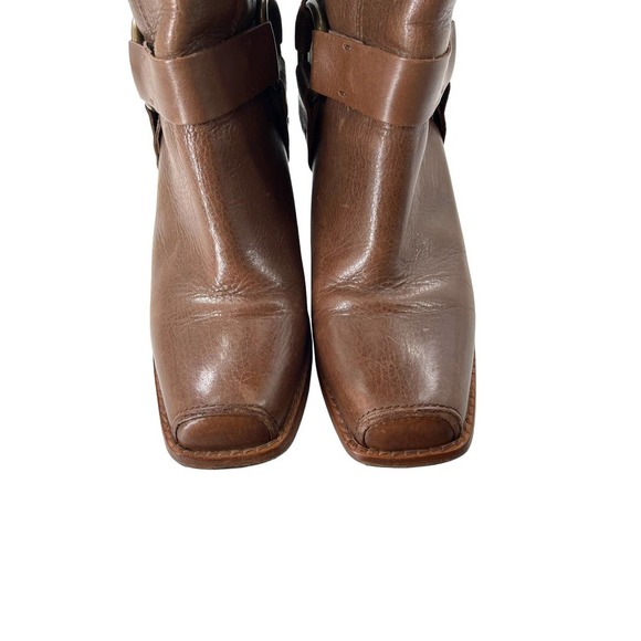 CATERPILLAR BROWN LEATHER WESTERN/ BIKER BOOT - Picture 4 of 10